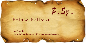 Printz Szilvia névjegykártya